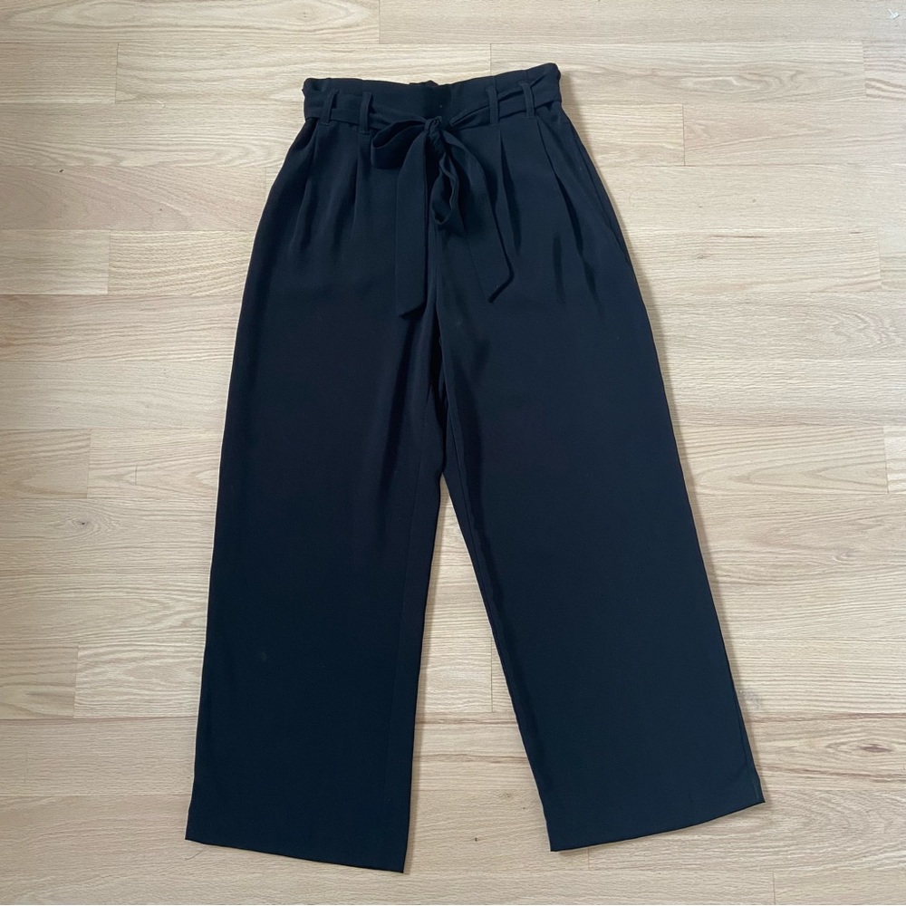 Zara Black Waist Tie Trousers